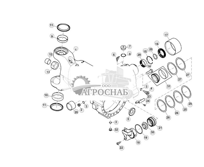 Корпус моста, правая сторона, AutoTrac™, MFWD 1500 - ST395485 578.jpg